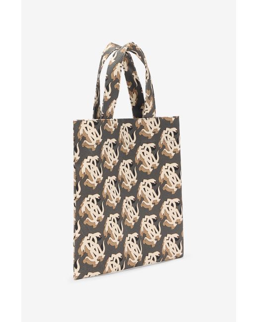 Roberto Cavalli Multicolor Shopper Bag With Mirror Snake Monogram