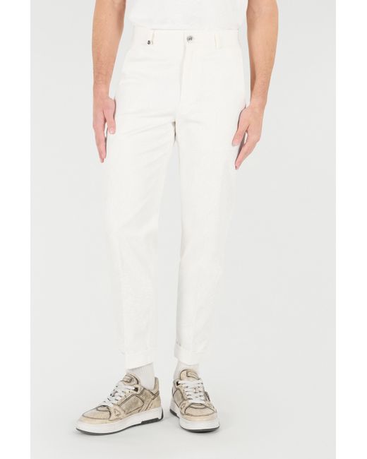 Pantaloni A Gamba Dritta di Roberto Cavalli in White da Uomo