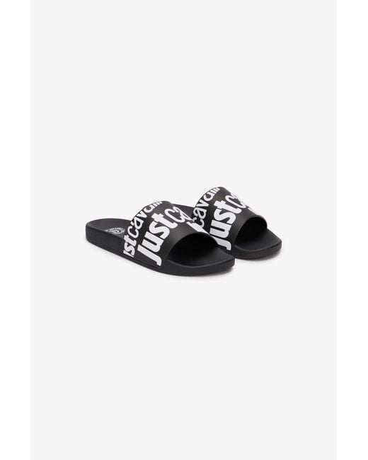 Roberto Cavalli Black Slide Sandals for men