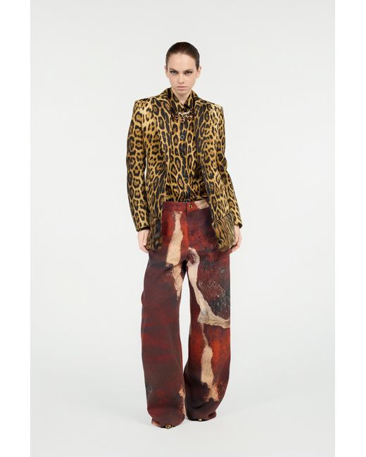 Roberto Cavalli Red Faded-Dye Effect Denim Jeans