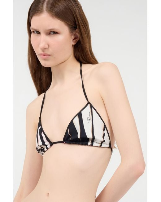 Roberto Cavalli Pink Bikini Top With Ray Of Print
