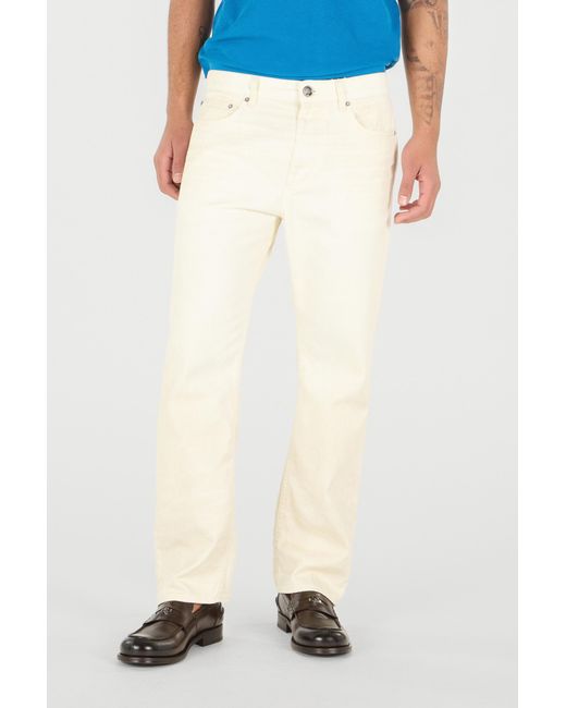 Roberto Cavalli White Cream Five Pocket Jeans for men
