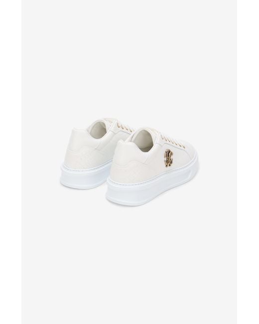 Roberto Cavalli Multicolor Sneaker With Mirror Snake Monogram
