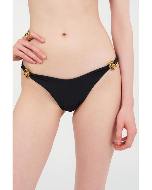 Roberto Cavalli Black Bikini With Logo Detail