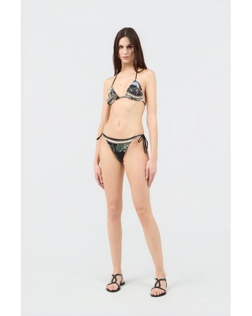 Roberto Cavalli White Jewellery Foulard Print Bikini