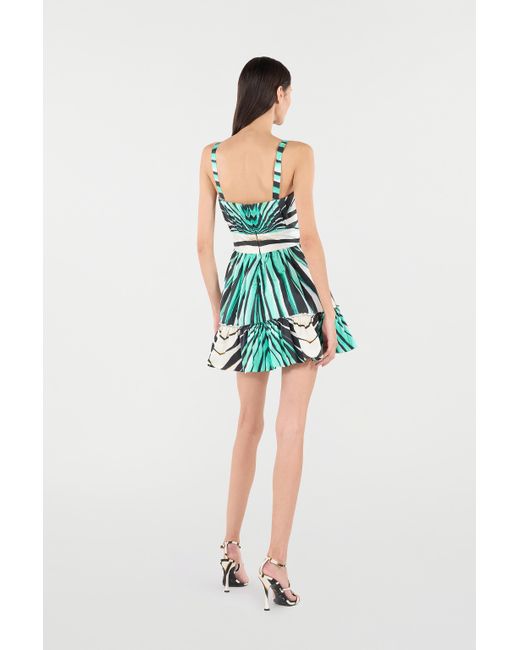Robe Mini Imprimé Ray Of Sea Roberto Cavalli en coloris Green