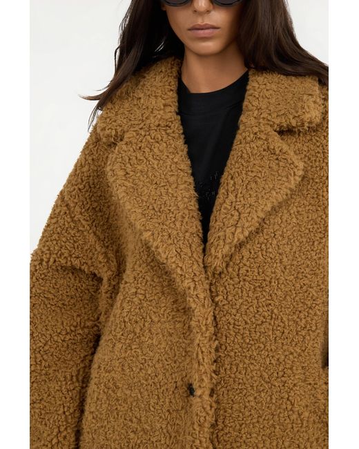 Roberto Cavalli Brown Teddy Coat With Leopard Lining