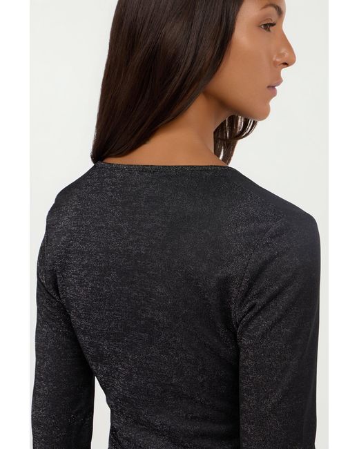 Roberto Cavalli Black Sweater With Glitter And Ring