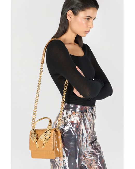 Roberto Cavalli Metallic Medium Roar Bag