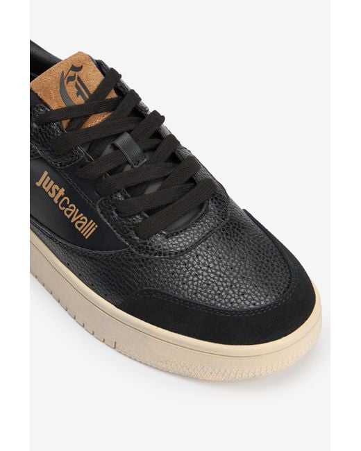 Roberto Cavalli Black Sneakers With Inserts And Logo for men