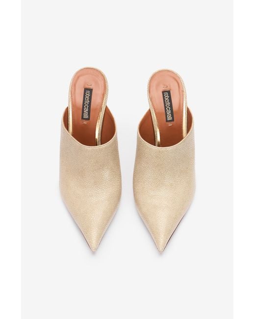 Roberto Cavalli Multicolor Leather Pointed-Toe Mules