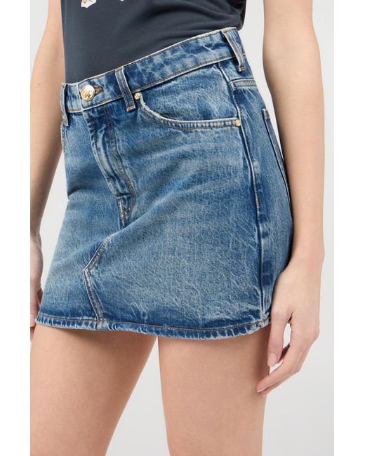 Roberto Cavalli Blue Denim Mini Skirt