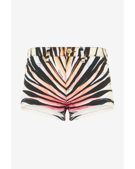 Roberto Cavalli Multicolor Ray Of Paradise Print Shorts