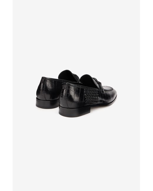 Roberto Cavalli Black Leather Loafer for men