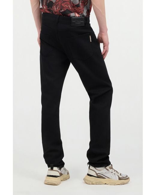 Roberto Cavalli Black Pants With Logo Details for men