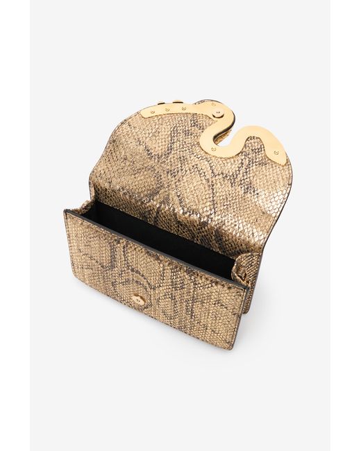 Roberto Cavalli Natural Bag With Golden Python And Snake Motif
