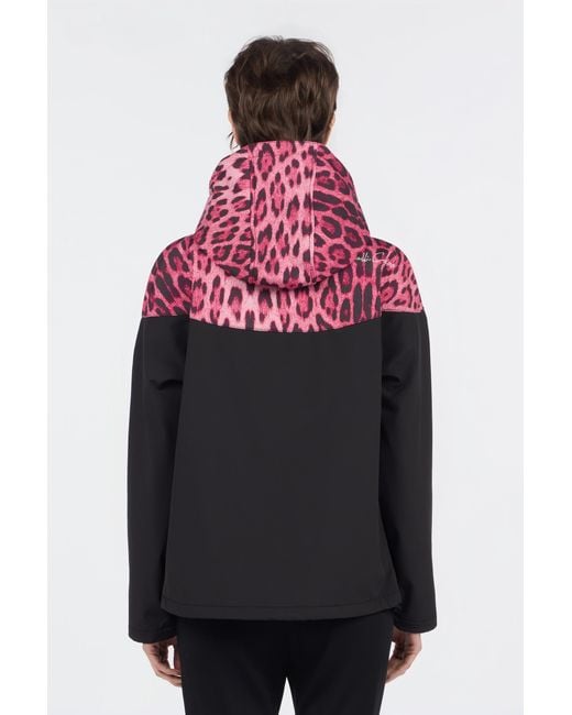 Roberto Cavalli Red Hooded Bomber Jacket