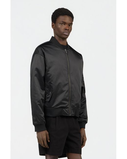 Roberto Cavalli Black Bomber Jacket With Monogram Rc for men
