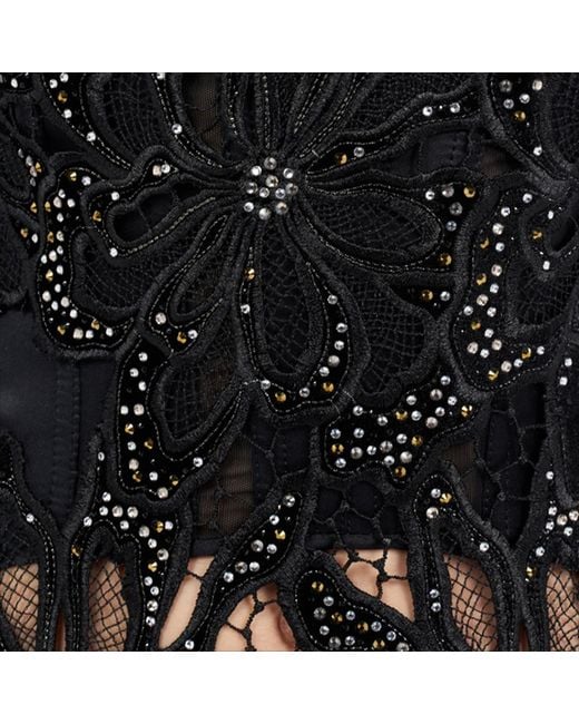 Roberto Cavalli Black Floral Lace Dress