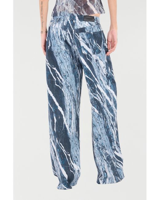 Roberto Cavalli Blue Rubane Print Jeans