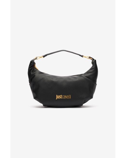Sac Hobo Souple Avec Logo Roberto Cavalli en coloris Black