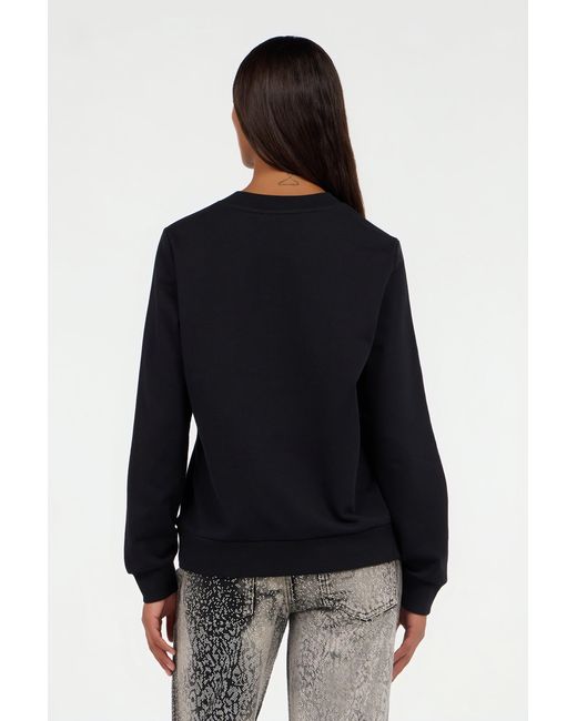 Roberto Cavalli Blue Cotton Sweatshirt With Jewel Logo