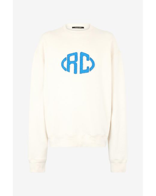 Roberto Cavalli White Sweatshirt With Monogram for men