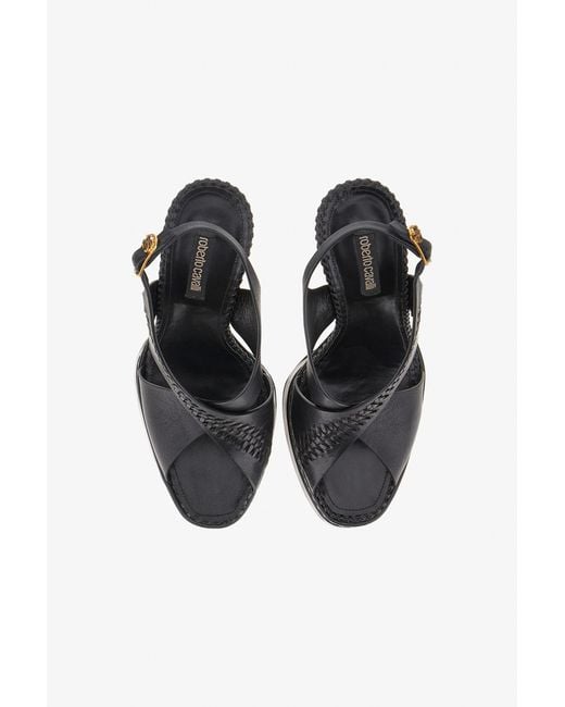 Roberto Cavalli Black Platform Sandals