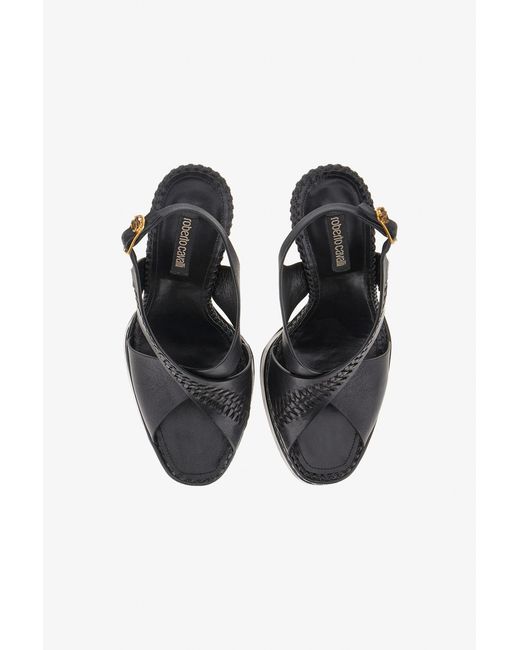 Roberto Cavalli Black Platform Sandals