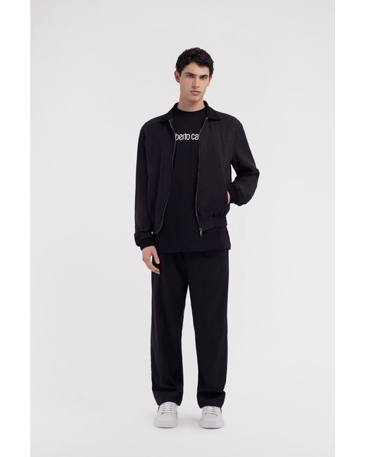 Roberto Cavalli Black Bomber Jacket for men