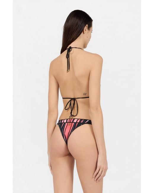 Roberto Cavalli Blue Ray Of Paradise Print Triangle Bikini Top