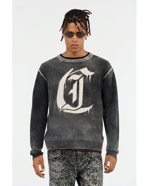 Roberto Cavalli Black Washed Sweater for men