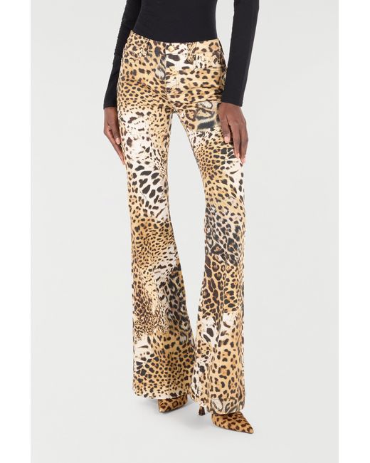 Roberto Cavalli Metallic Pants With Jaguar Skin Print