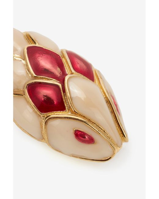Roberto Cavalli White Snake Clip-On Earrings