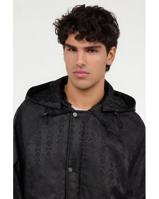 Roberto Cavalli Black Caban With Rc Monogram All Over for men