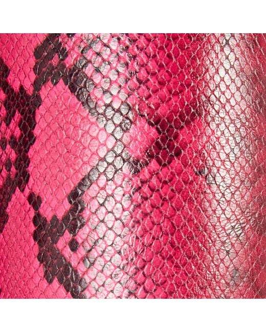 Roberto Cavalli Pink Shiny Python-Print Pants