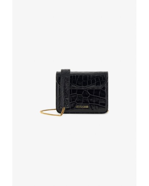 Roberto Cavalli Black Mini Roar Bag
