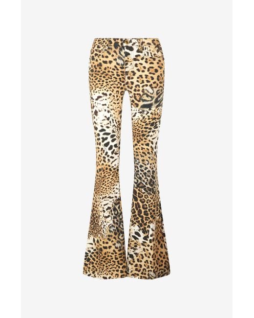 Roberto Cavalli Metallic Pants With Jaguar Skin Print