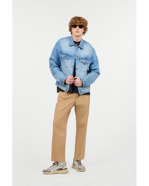 Roberto Cavalli Blue Denim Jacket With Lettering for men