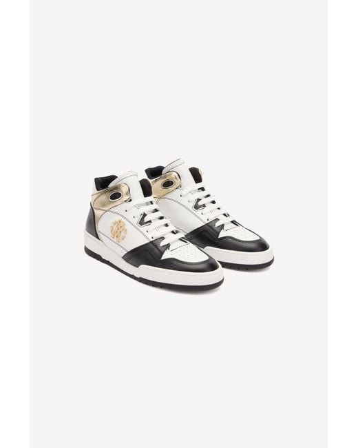 Sneakers Montantes Avec Empiècement Lamé Roberto Cavalli en coloris Multicolor