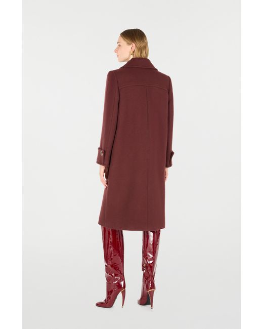 Roberto Cavalli Red Double-Breasted Wool Coat