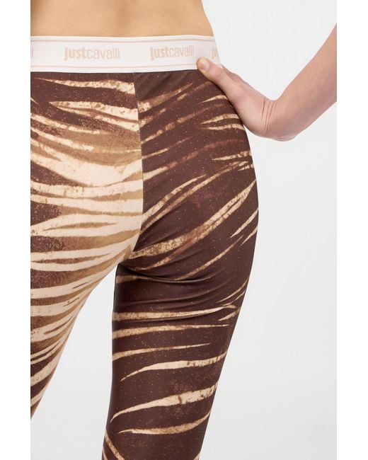 Roberto Cavalli Multicolor Natural Barb Print Leggings