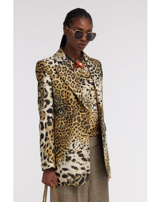 Roberto Cavalli Multicolor Jaguar Skin Print Blazer