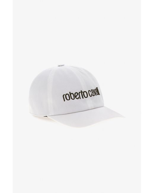 Roberto Cavalli White Cap With Logo