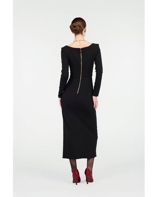Roberto Cavalli Black Midi Dress With Slit