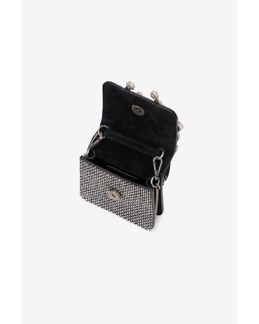 Roberto Cavalli Black Roar Phone Case With Sequins And Tigers