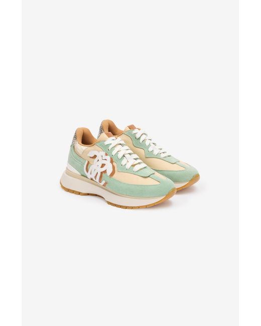 Roberto Cavalli Metallic Sneakers Mit Kontrastfarbe Hinten Und Monogramm Mirror Snake