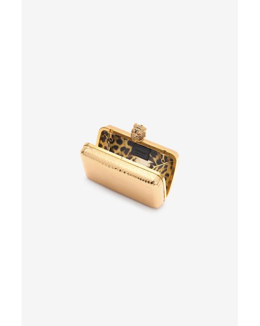 Roberto Cavalli White Tiger Leather Clutch