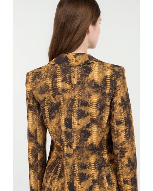 Giacca Stampa Python di Roberto Cavalli in Brown