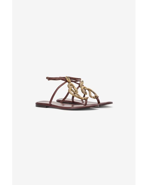 Roberto Cavalli Multicolor Flat Thong Sandals With Snake Motif